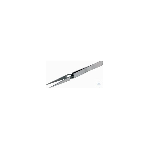Tweezers stainless, self-tautening, straight, pointed, 120 mm