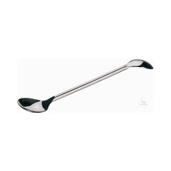Double spoon, stainless, 120 mm, rigid, round handle