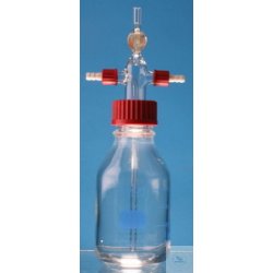 Safety gas wash bottle 500 ml with pressure / ventilation...