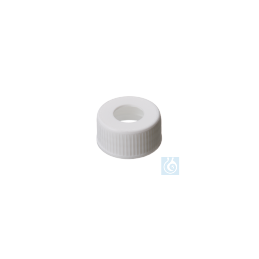 neochrom® screw caps, PP white, 12.5 mm hole, thread 24-400, 100 pcs./pa