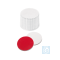 neochrom® screw caps ND20 white closed, silicone white/PTFE red, 100 pcs.