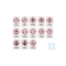 Hazard symbols GHS02 Flammable+Caution, paper 26 x 37 mm,