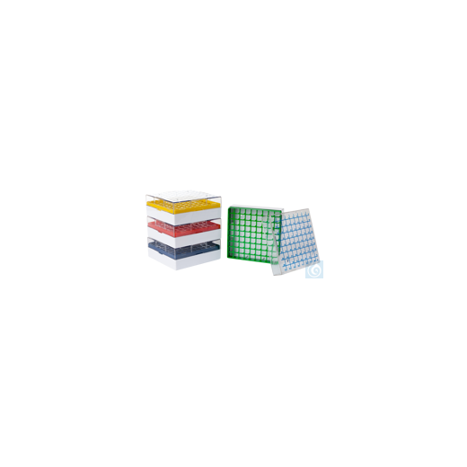 Cryoboxes (PC), 81 places, 53 mm high, green, 4 pcs./pack