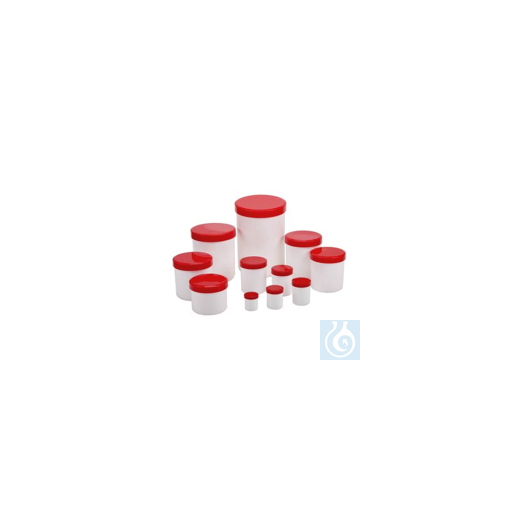 Ointment jars 100g/125ml, PP, white / lid red (autoclavable)