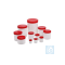 Salbenkruken 30g/35ml, PP, weiß / Deckel rot (autoklavierbar)