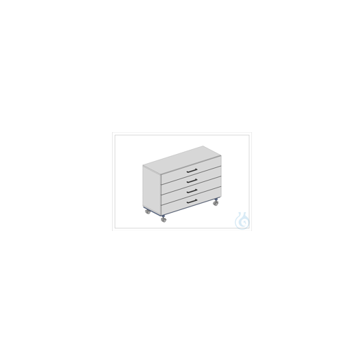 Mobile pedestal 1136x445x795 mm (LTH) , 8 full-extension drawers