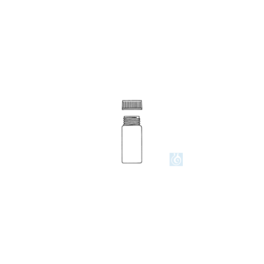 neoLab® Threaded vial w. lid, soda lime glass, 55 x 20 mm, 10 ml, DIN 18