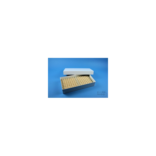 BRAVO Box 50 long2 / 9x18 compartments, white, height 50 mm, cardboard standard.