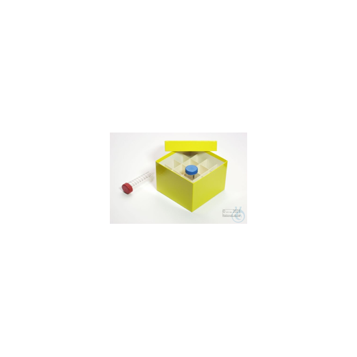 CellBox Maxi / 4x4 compartments, yellow, height 128 mm, special cardboard box.