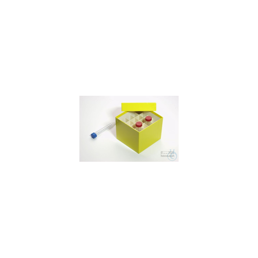 CellBox Mini / 5x5 compartments, yellow, height 128 mm, special cardboard box.