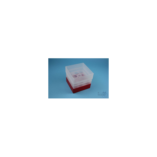 EPPi® Box 128 / 10 holes, red, fixed height 128 mm, without coding, PP.
