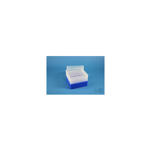 EPPi® Box 105 / 8x8 holes, neon blue, height 105 mm fixed, alpha-num. coding, PP. coding,