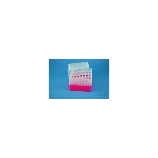 EPPi® Box 128 / 7x7 holes, neon-red/pink, height 128 mm fixed, alpha-nu