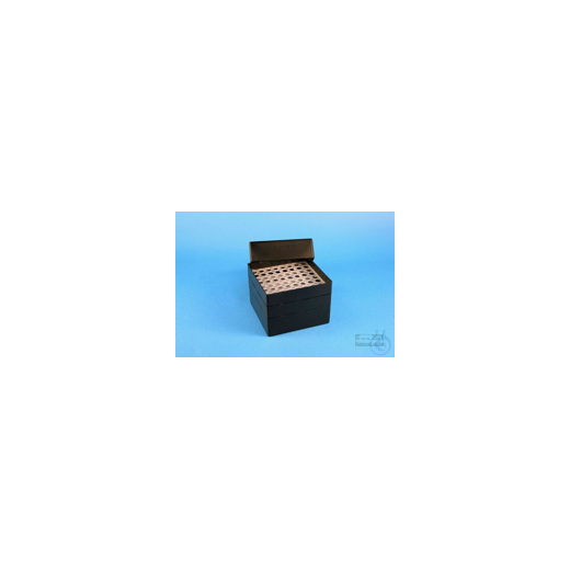 EPPi® Box 128 / 8x8 Löcher, black/black, Höhe 128 mm fix, alpha-num. Codierung,