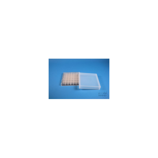 EPPi® Box 32 / 12x12 conical holes, transparent, height 32 mm fix, alpha-num.