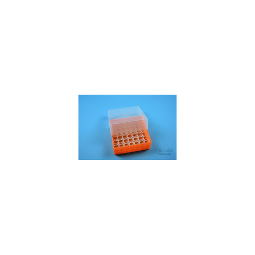 EPPi® Box 75 / 7x7 holes, neon-orange, height 75 mm fixed, alpha-num. coding, PP coding,