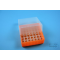 EPPi® Box 75 / 7x7 holes, neon-orange, height 75 mm fixed, alpha-num. coding, PP coding,