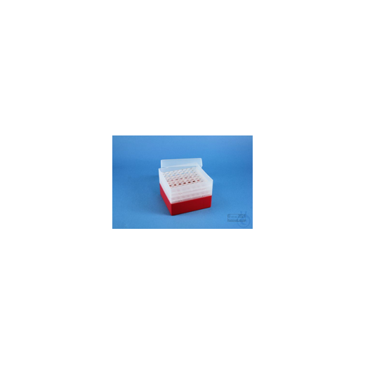 EPPi® Box 96 / 8x8 holes, red, height 96-106 mm variable, alpha-num. Coding