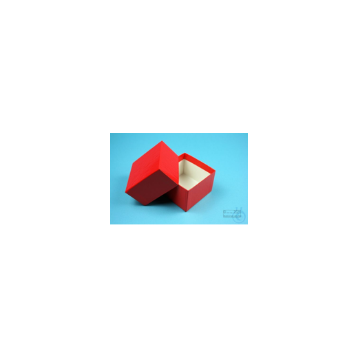 NANU Box 50 / 1x1 without compartments, red, height 50 mm, cardboard standard.