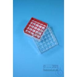 Kryo Box 25 / 5x5 compartments, red, height 52 mm fixed,...