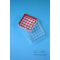Kryo Box 25 / 5x5 compartments, red, height 52 mm fixed, num. Coding, PC.