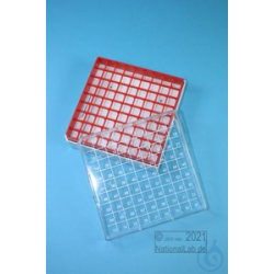 Kryo Box 81 / 9x9 compartments, red, height 52 mm fixed,...
