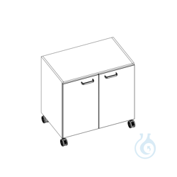labtable mobile base cabinet, 2 doors, 830x530x810