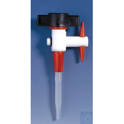 PTFE stopcock for burettes with PP tip, complete