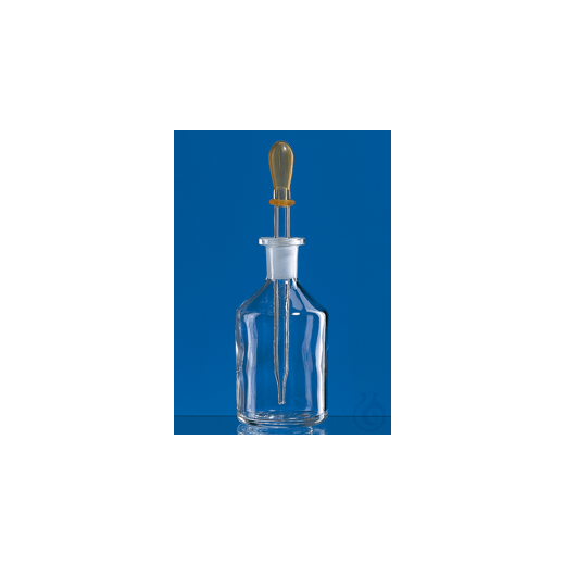 Dropper bottle soda lime glass clear glass 100 ml w. dropper pipette a. rubber cap
