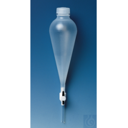 Scheidetrichter, PP 125 ml, Schraubk., PP u. PTFE-Kegelhahn