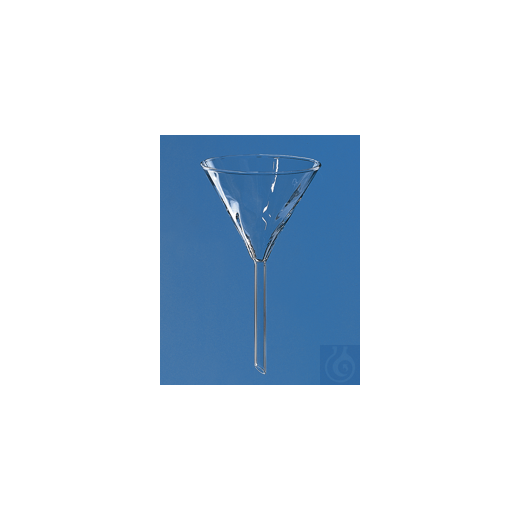 Funnel short stem Boro 3.3 ribbed A.-D. 80 mm St.A.-D. 10 mm St.L. 80 mm