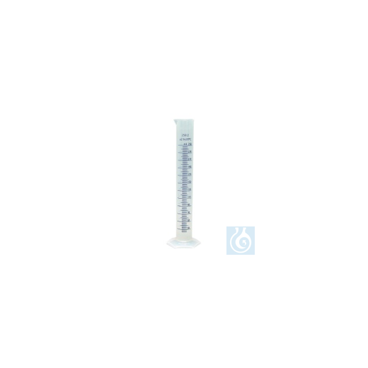 Graduated measuring cylinder, plastic, blue