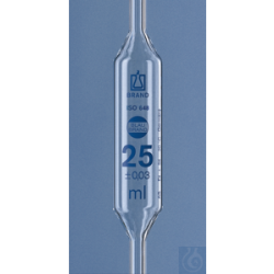 Bulb pipette, BLAUBRAND, cl. AS, DE-M 1 ml, 1 mark, AR glass