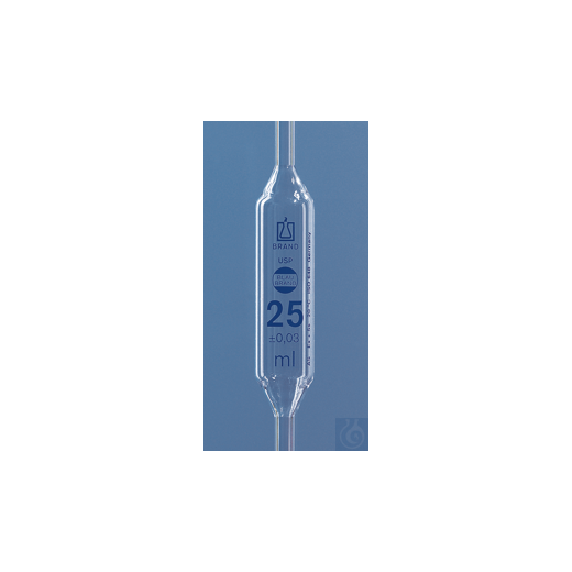 Bulb pipette BLAUBRAND cl. AS USP DE-M 100 ml, 1 mark, AR glass