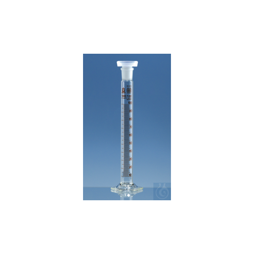 Mischzylinder, SILBERBRAND-ETERNA, Kl. B 100 ml: 1 ml Boro 3.3 NS 24/29-PP-St.