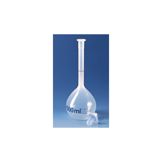 Volumetric flask, PP, transparent 100 ml, NS 14/23, PP stopper