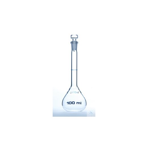 Volumetric flasks of quartz glass 250ml with NS 14/23 sleeve and stopper