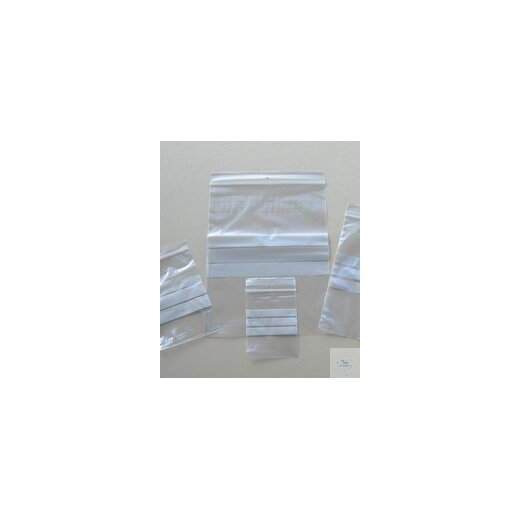 Plastic pressure seal bag, dimensions 60 x 80 mm + 3 labelling fields