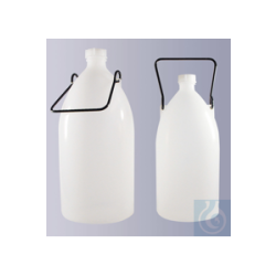 Narrow neck bottle, HDPE, round, natural, with screw cap...