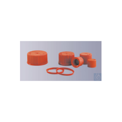 Screw cap, closed, made of PBT, with silicone PTFE...