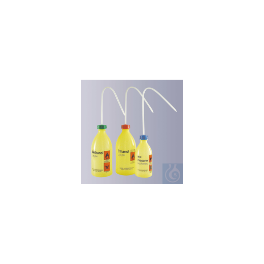 Spray bottle, narrow neck, PE-LD, yellow, contents 500 ml, ethanol