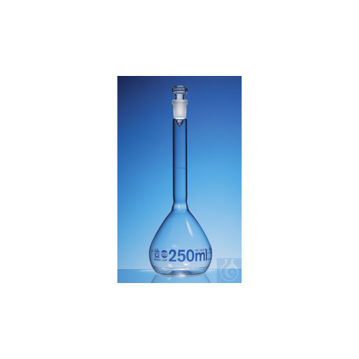 Volumetric flask, BLAUBRAND, Cl. A, USP, DE-M 50 ml, Boro 3.3 NS 12/21 Glass stopper