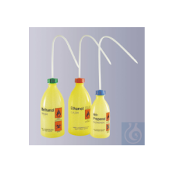 Spritzflasche, enghals, PE-LD, gelb, Inhalt 500 ml, Heptan