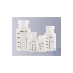 Weithals-Flasche, PP, rund, Natur, graduiert, ohne...