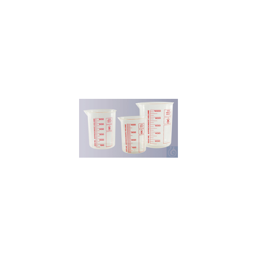 Griffin beaker, TPX, antistatic, transparent, red scale, 25 ml