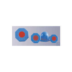 Octagonal lid stopper, PE-HD, blue, round, for oxygen...