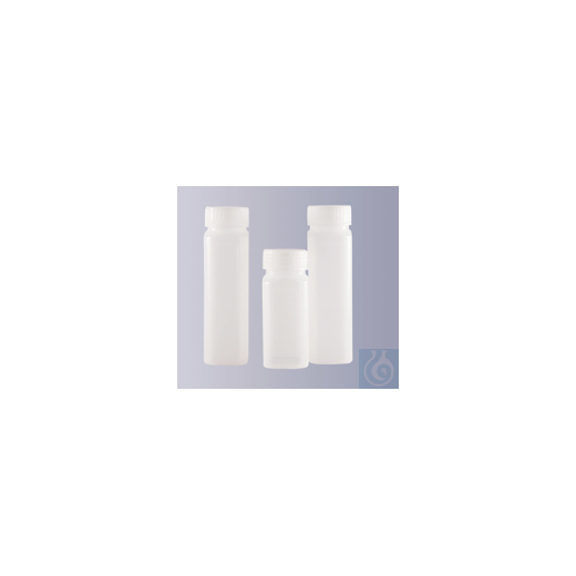 Shipping container, HDPE, natural, complete with screw cap natural, dim. 85 x 34/34