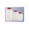 Wide neck bottle, HDPE, round, natural, screw cap red, seal, GL56, 1000 m
