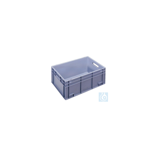 Stackable Euronorm containers, dimension : 300 x 200 x 170 mm, capacity : 7 litres.