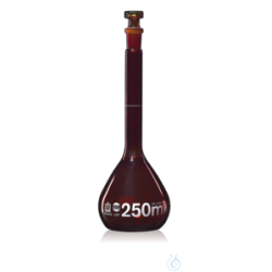 Messkolben BB Kl. A USP DE-M Braunglas 250 ml, Boro 3.3...